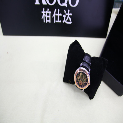 Factory direct new fashion hot Bai Shi da leather blue Sapphire men's Joker mechanical watch