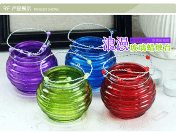 Creative Wedding Candle Cup Candle Lantern craft color glass candlestick manufacturers selling