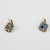 Alloy diamond electroplated gold France square ear hook earrings small