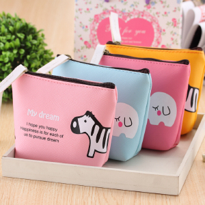 Korean creative cute clutch bag Candy-colored animal coin purse portability Q