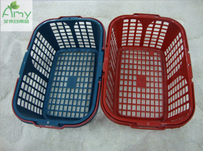 4 pounds red Bayberry square basket with handle of plastic vegetable baskets 25.3*18.5*11.3