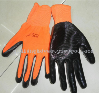 Working gloves, Zebra print vinyl gloves, gloves, Orange yarn products gloves