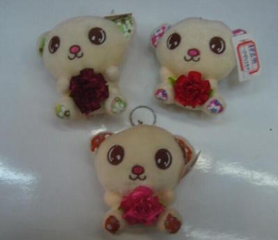 Plush ornaments cute flowers bear a hug pendant