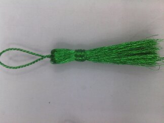 绿色金丝材料流苏 须长5公分 总长8公分