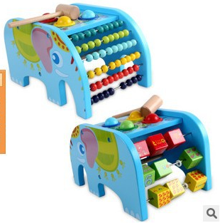 The Elephant knock ball table learning rack children early education educational toys