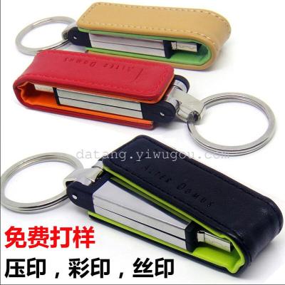 Custom leather case u disk free imprint LOGO gifts wholesale many color choices u disk USB flash drive