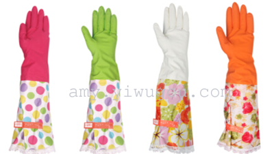 Warm long Velcro gloves Super wear-resistant latex gloves 51cm