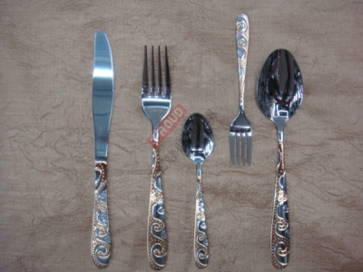 0660A gold plated stainless steel stainless steel cutlery fork spoon, knife, fork, Tang Shao West Western-style food