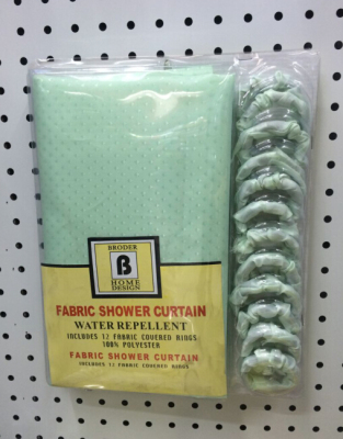 Hotel bathroom high-end waterproof mildew Green Belt hook IKEA shower curtain