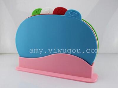 Home creative four colours cutting board plastic cutting board environmental bacterial and anti-sliding wear-resistan