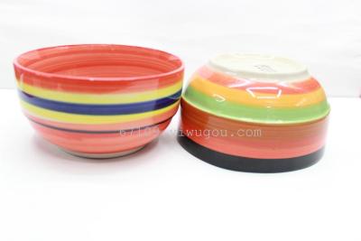 Ceramic bowl rice bowl rainbow health care Korean bowl Ceramic tableware welfare gift hot style