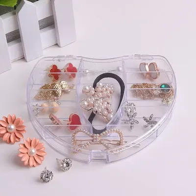PS high quality transparent, environmentally friendly, non - toxic heart - shaped ornaments sorting and sorting boxes creative paste accessories storage boxes