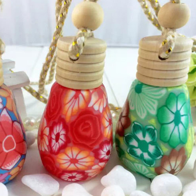 New polymer clay bottle car perfume pendant car fragrance