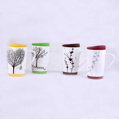 Creative oversized coffee cup silicone cover money tree lovers ceramic Cup of milk tea cup