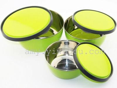 Round stainless steel food container (c) vacuum sealed box of creative portable storage box