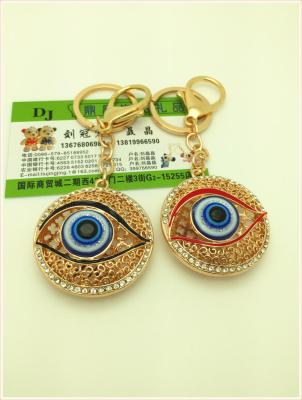 Large - eyed rhinestone - mounted key ring auger alloy key ring auto pendant gift for men and women