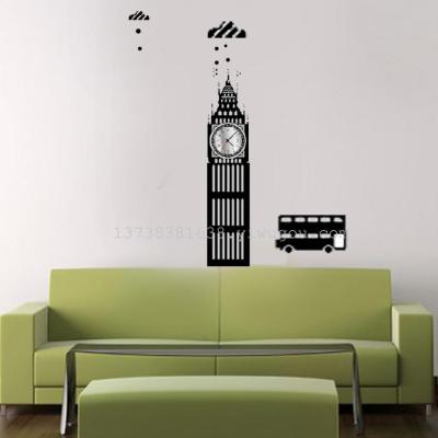 "Factory direct" fashion bedroom living room clocks wall stickers with clock