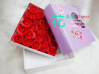 Exquisite large paper box with soap flower appearance