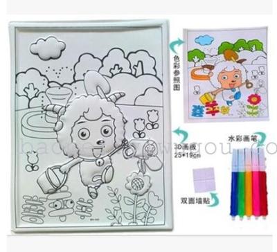 Children solid fill drawing a 3D mural painting paintings watercolor DIY wholesale