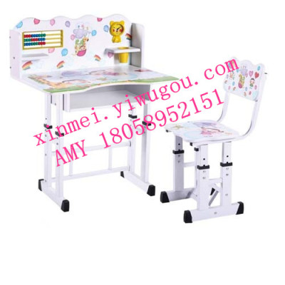Factory direct F38 painted plastic cartoon faces can be raised and lowered family type children's tables and chairs desks