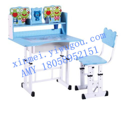 Factory direct F27 blister color cartoon goat lift family child study table desk and Chair
