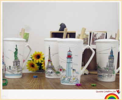 Buck star-quality cartoon ceramic mugs wholesale landscape water Cup creative coffee cup