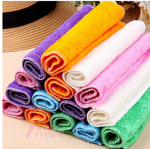 超细天然竹纤维洗碗巾/不掉毛 不沾油洗碗布/竹炭去油污抹布