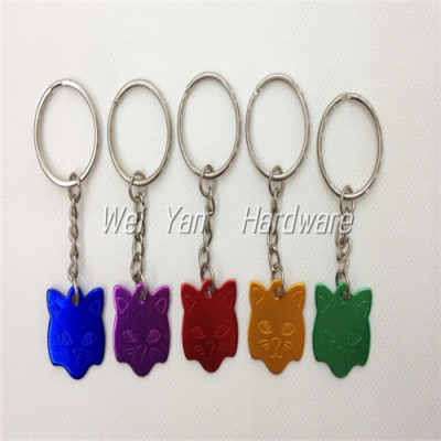 Aluminum alloy metal tag dog tag cat face shape promotional gifts