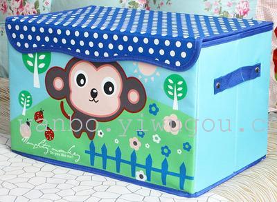 Box with printed card storage box chest Toy storage box with lid fold