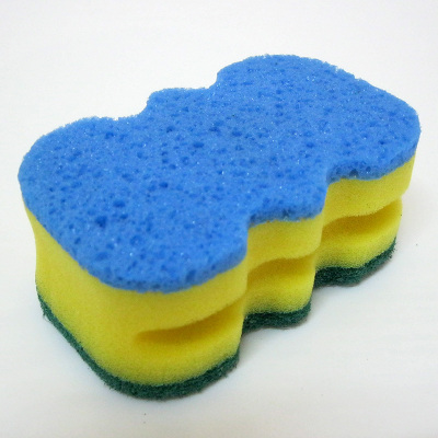 Three-in-One Polyester Scouring Sponge 2-Piece Packed Rag Dishwashing Eraser Cleaning Cloth Cleaning Sponge Brush