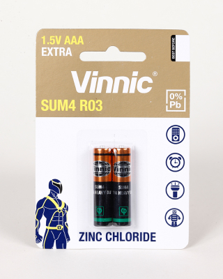 VINNI shell 7th (AAA) 2 hangtag carbon zinc batteries