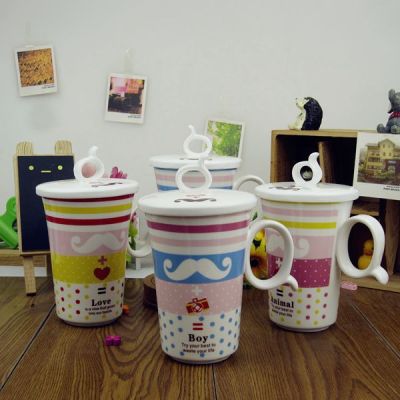 Buck star new creative ceramic Cup Q Cup factory direct printing custom personalized water
