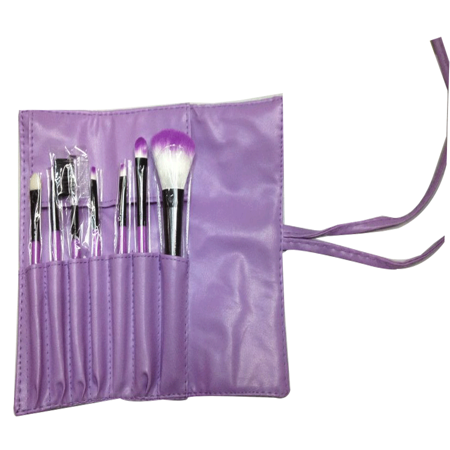 7 sets of leather cover brush sateri makeup tool blush brush eyebrow brush eye shadow brush