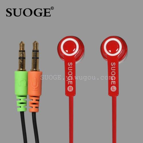 Soge Brand Headset SG-3000 in-Ear Earphone Cellphone Computer Dual-Use