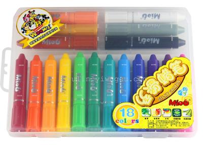 Hot silky crayons water soluble crayons washable child painting US 18-color PVC box