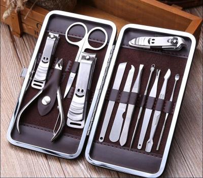 The New upgraded stainless steel nail clippers 12 - piece nail tools set tungsten steel pedicure knife set