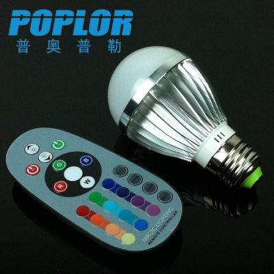 5W / RGB colorful / remote LED bulb lamp / intelligent lamp / LED remote control bulb / remote control distance : 5M
