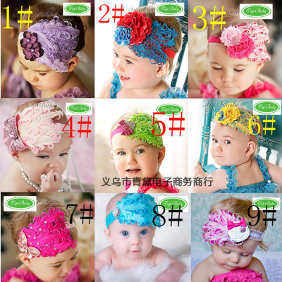 27 exporting  flower child  feather tiara hair accessories baby hair with child