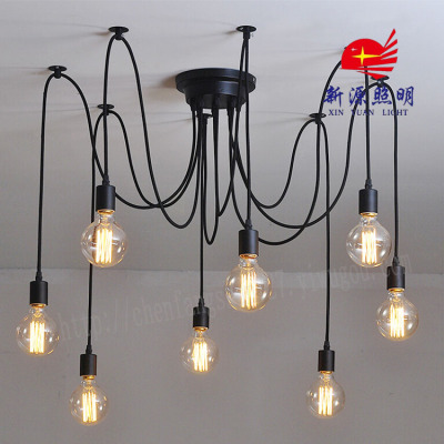 Retro Coffee Shop Restaurant Bar 8 Heads Spider Lamp Office Creative Lamps Tiannu Loose Flower Chandelier 10 Heads