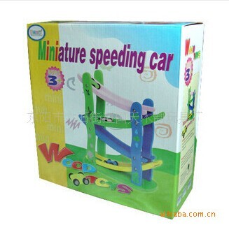 Wooden toy early education toy ~ four floor skycar sliding block slide car