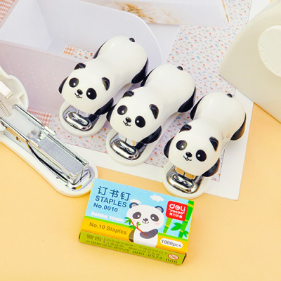 Super cute super cute cartoon Panda cartoon mini stapler Kit mini stapler QH