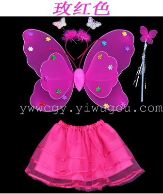Factory direct! Lowest wholesale stockings double sequin butterfly wings set