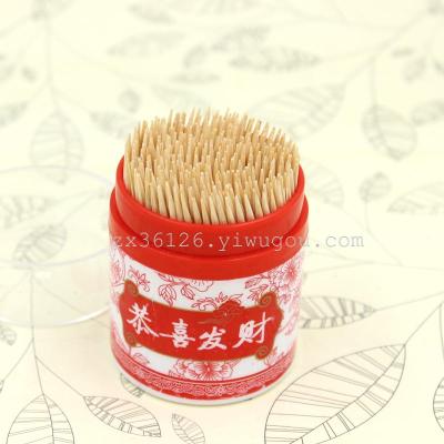 Gongxi Facai disposable bamboo toothpick toothpick double fine Good luck and happiness to you!