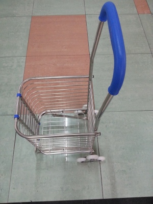 Stainless steel shopping cart, folding portable grocery cart, trolley luggage cart, home shopping cart.