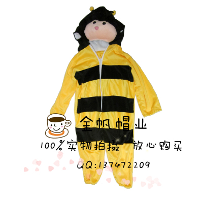 Exported to Europe and America cartoon animation stage costumes for children's performance in the yellow bee super soft jumpsuit hat.