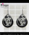Double layer iron black and white painted earrings fashion jewelry