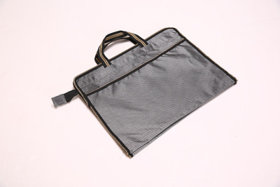 Oxford fabric double zippered SEC bag with folder in hand