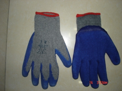 Grey cotton yarn gluing labor protection gloves