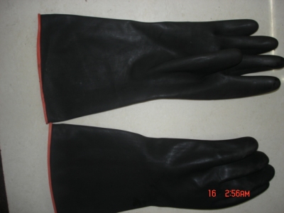 Yiwu factory sample-made industrial wholesale supply black Latex protection gloves