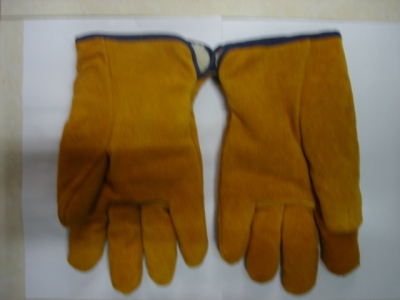 Leather lining leather two layer welding labor protection gloves
